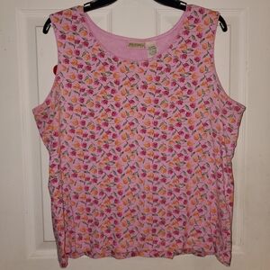 5 for $25 | St. John's Bay Spring Tulip Pattern Cotton Sleeveless Top